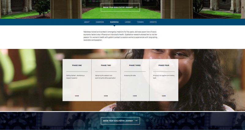 Screen shot form the qualitative journeys website