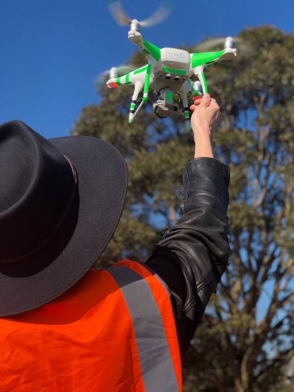 Learning Environments’ CASA certified quadcopter pilot Sascha White launches a drone