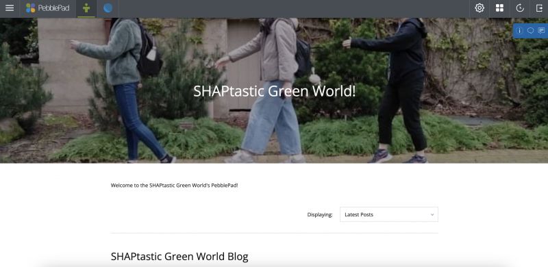 Landing page of SHAPtastic Green World blog